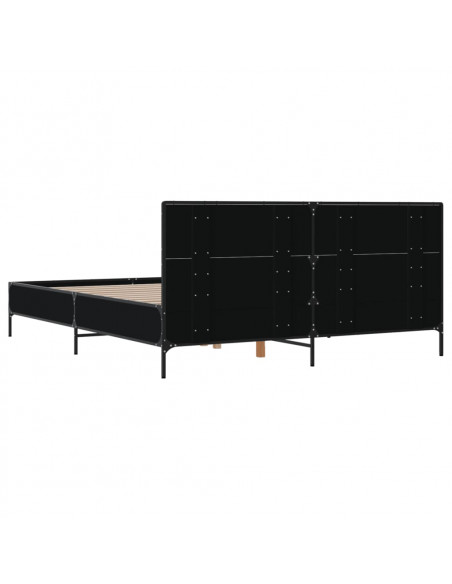 Giroletto Nero 140x190 cm in Legno Multistrato e Metallo
