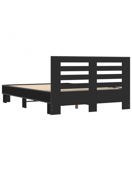 Giroletto Nero 140x190 cm in Legno Multistrato e Metallo