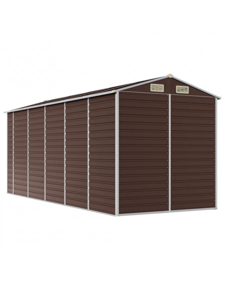 Capanno da Giardino Marrone 191x470x198 cm in Acciaio Zincato