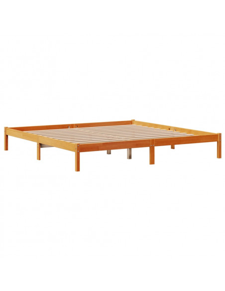 Giroletto con Testiera Marrone Cera 180x200 cm Massello Pino