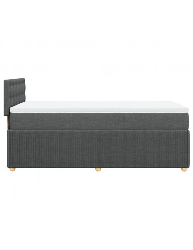 Giroletto a Molle con Materasso Grigio Scuro 100x200 cm Tessuto