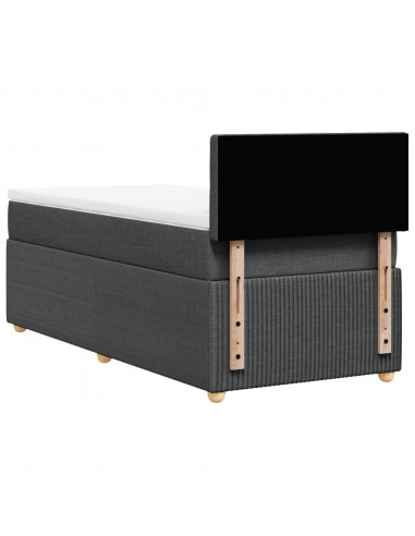 Giroletto a Molle con Materasso Grigio Scuro 100x200 cm Tessuto