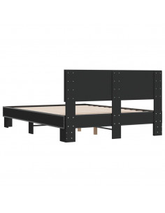 Giroletto Nero 140x200 cm in Legno Multistrato e Metallo