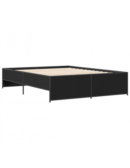 Giroletto Nero 140x200 cm in Legno Multistrato e Metallo