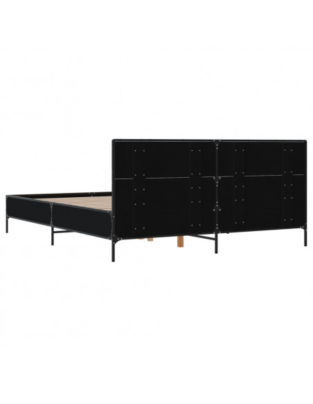 Giroletto Nero 140x200 cm in Legno Multistrato e Metallo