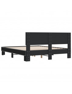 Giroletto Nero 150x200 cm in Legno Multistrato e Metallo