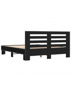 Giroletto Nero 150x200 cm in Legno Multistrato e Metallo