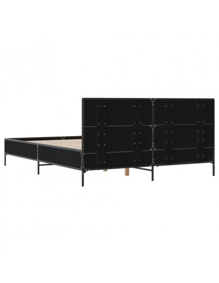 Giroletto Nero 150x200 cm in Legno Multistrato e Metallo