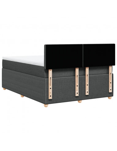 Giroletto a Molle con Materasso Grigio Scuro 140x190 cm Tessuto