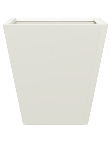 Fioriere da Giardino 2 pz Bianche 30x30x30 cm in Acciaio