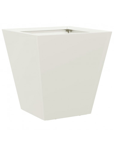 Fioriere da Giardino 2 pz Bianche 30x30x30 cm in Acciaio