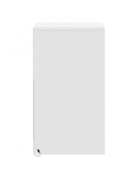 Comodino con Luci LED Bianco in Legno Multistrato