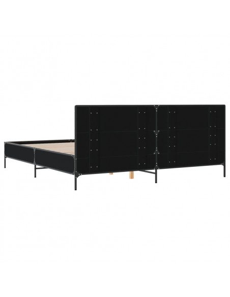 Giroletto Nero 180x200 cm in Legno Multistrato e Metallo