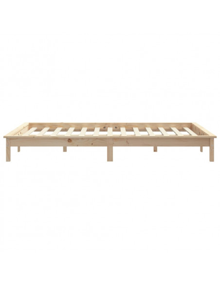 Giroletto Nero 180x200 cm Super King in Legno Massello di Pino