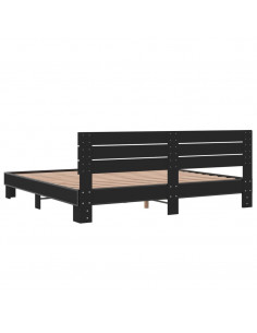 Giroletto Nero 200x200 cm in Legno Multistrato e Metallo