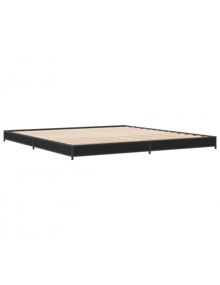 Giroletto Nero 200x200 cm in Legno Multistrato e Metallo