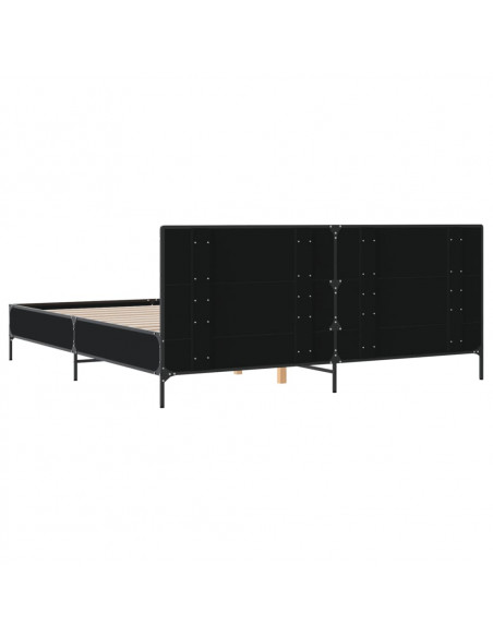 Giroletto Nero 200x200 cm in Legno Multistrato e Metallo