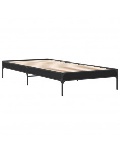 Giroletto Nero 75x190 cm in Legno Multistrato e Metallo