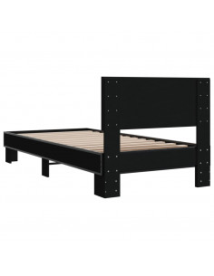 Giroletto Nero 75x190 cm in Legno Multistrato e Metallo