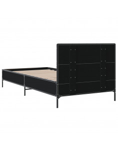 Giroletto Nero 75x190 cm in Legno Multistrato e Metallo