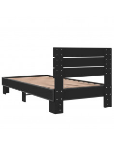 Giroletto Nero 75x190 cm in Legno Multistrato e Metallo