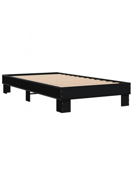 Giroletto Nero 75x190 cm in Legno Multistrato e Metallo