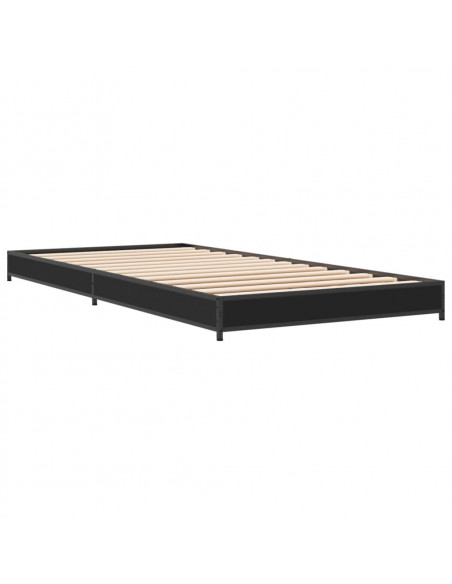 Giroletto Nero 90x190 cm in Legno Multistrato e Metallo