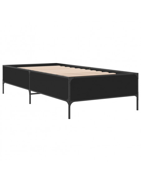 Giroletto Nero 90x190 cm in Legno Multistrato e Metallo