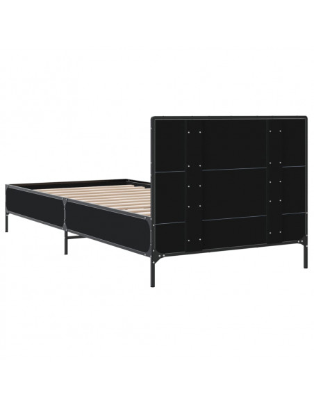 Giroletto Nero 90x200 cm in Legno Multistrato e Metallo