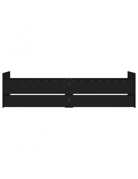 Giroletto Nero con Cassetti 75x190 cm Small Single