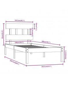 Giroletto Nero in Legno Massello 100x200 cm