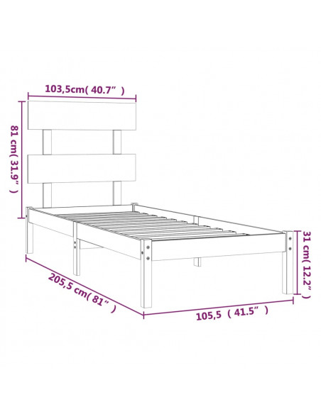 Giroletto Nero in Legno Massello 100x200 cm