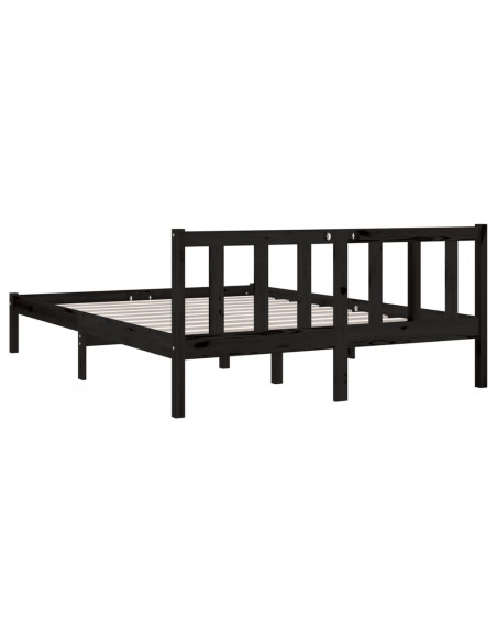 Giroletto Nero in Legno Massello 135x190 cm Double