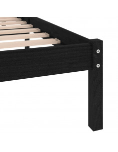 Giroletto Nero in Legno Massello 135x190 cm Double