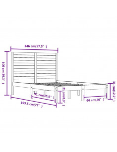 Giroletto Nero in Legno Massello 140x190 cm