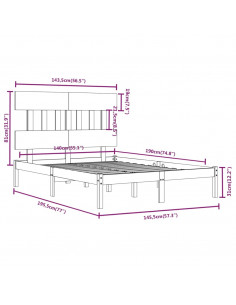 Giroletto Nero in Legno Massello 140x190 cm