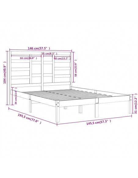 Giroletto Nero in Legno Massello 140x190 cm