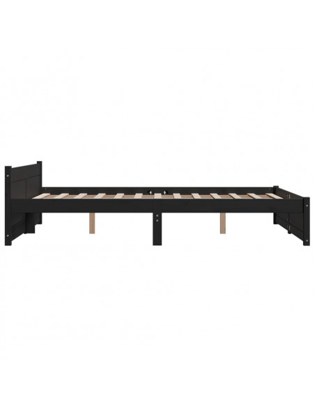 Giroletto Nero in Legno Massello 150x200 cm King Size