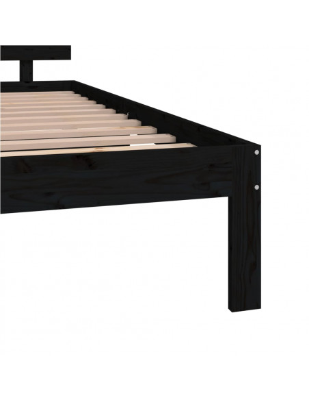 Giroletto Nero in Legno Massello 150x200 cm King Size
