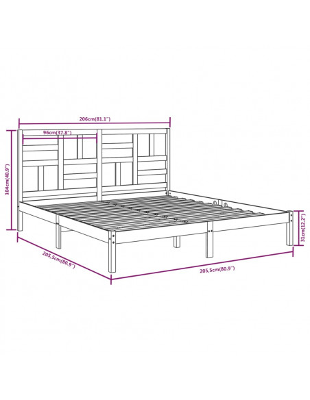 Giroletto Nero in Legno Massello 200x200 cm