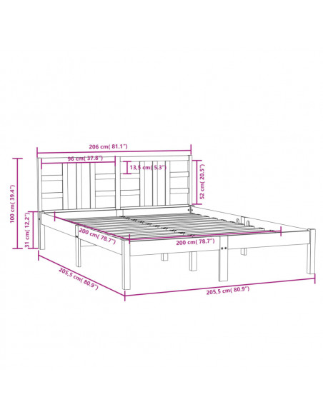 Giroletto Nero in Legno Massello 200x200 cm