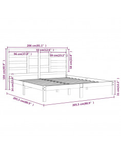 Giroletto Nero in Legno Massello 200x200 cm