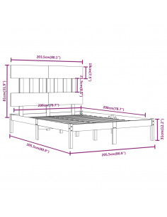 Giroletto Nero in Legno Massello 200x200 cm