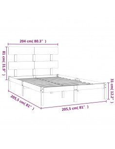 Giroletto Nero in Legno Massello 200x200 cm