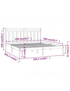 Giroletto Nero in Legno Massello 200x200 cm