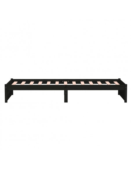 Giroletto Nero in Legno Massello 90x190 cm Single