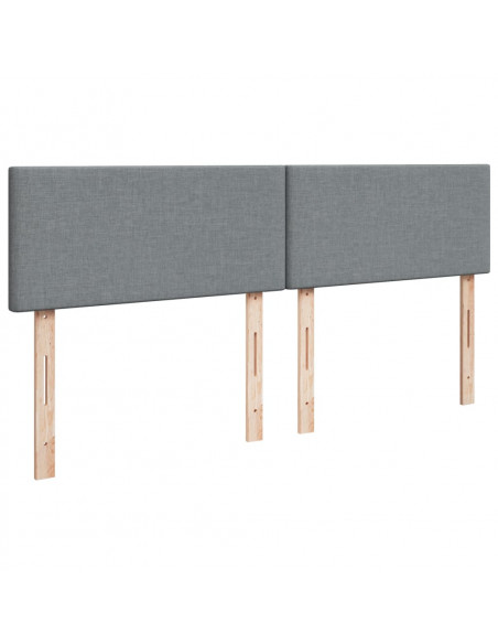 Giroletto a Molle con Materasso Grigio Chiaro 200x200cm Tessuto