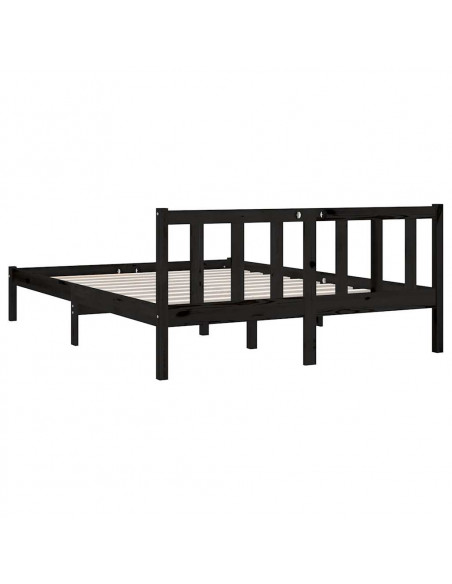 Giroletto Nero in Legno Massello di Pino 140x190 cm