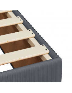 Giroletto a Molle con Materasso Grigio Scuro 200x200 cm Velluto