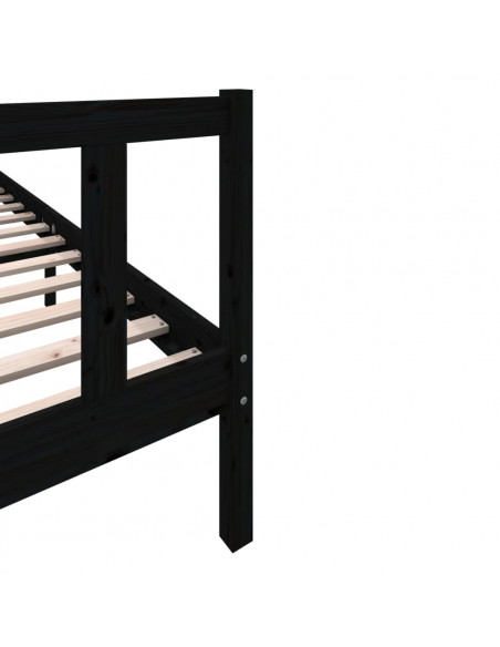 Giroletto Nero in Legno Massello di Pino 200x200 cm